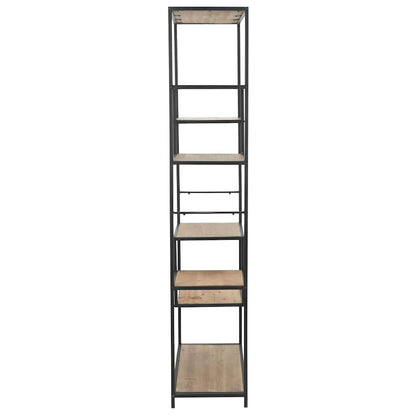 vidaXL Bücherregal Massivholz Tanne und Stahl 90,5x35x180 cm