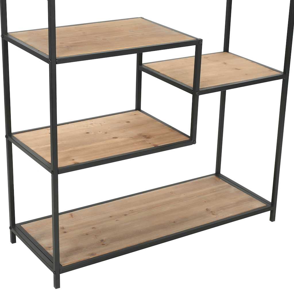vidaXL Bücherregal Massivholz Tanne und Stahl 90,5x35x180 cm