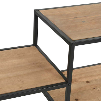 vidaXL Bücherregal Massivholz Tanne und Stahl 90,5x35x180 cm