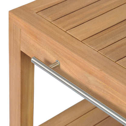 vidaXL Waschtisch Massivholz Teak mit Waschbecken aus Flussstein