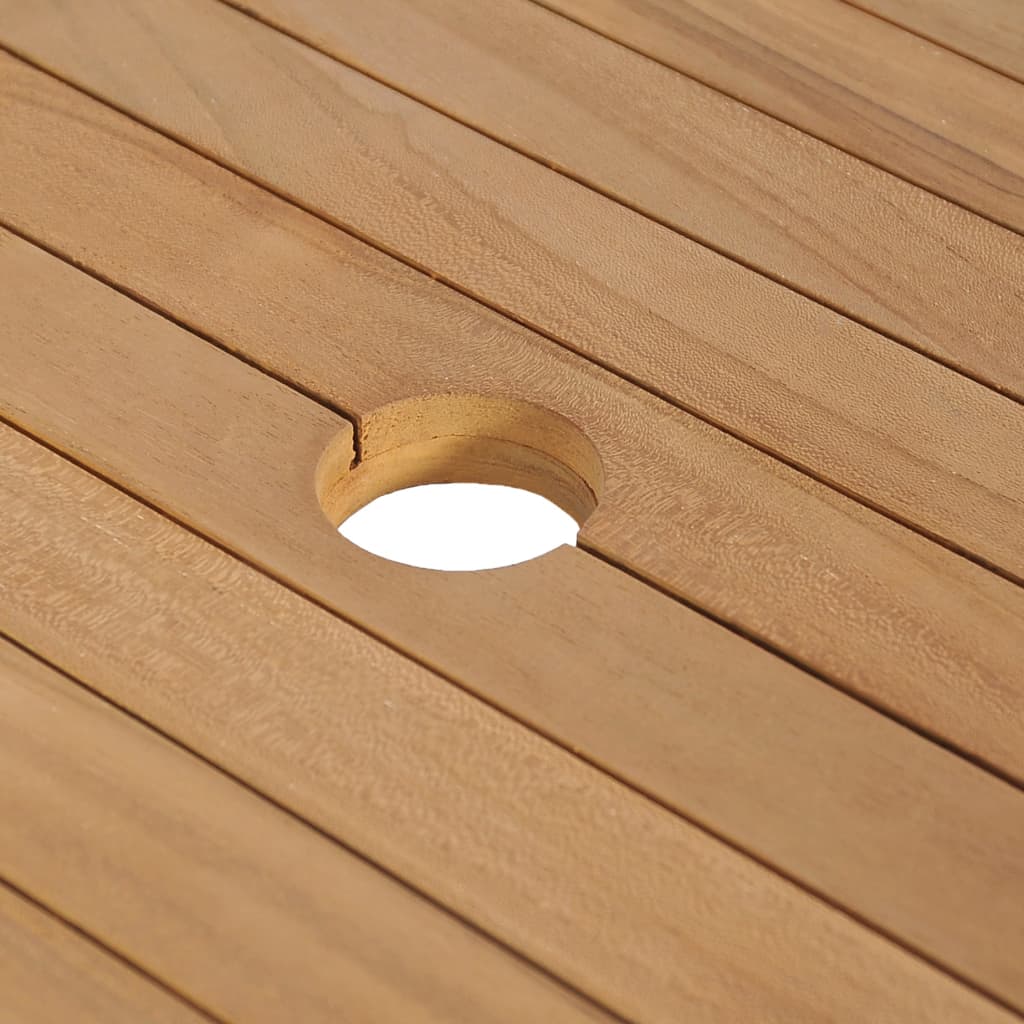vidaXL Waschtisch Massivholz Teak mit Waschbecken aus Flussstein