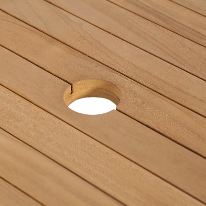 vidaXL Waschtisch Massivholz Teak mit Waschbecken aus Flussstein