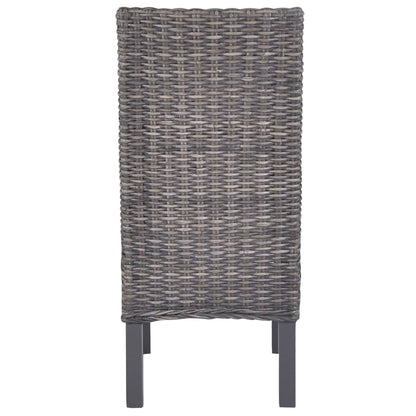 vidaXL Esszimmerstühle 2 Stk. Braun Kubu-Rattan und Mahagoniholz