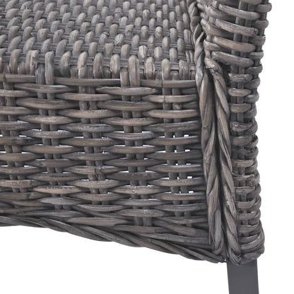 vidaXL Esszimmerstühle 2 Stk. Braun Kubu-Rattan und Mahagoniholz