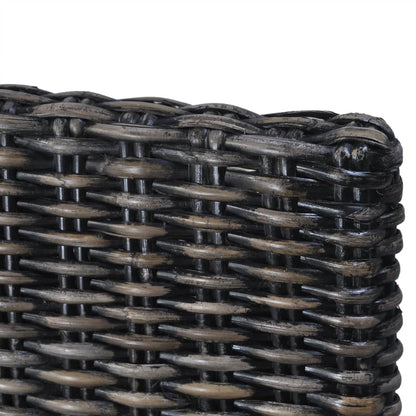 vidaXL Esszimmerstühle 2 Stk. Schwarz Kubu-Rattan und Mahagoniholz