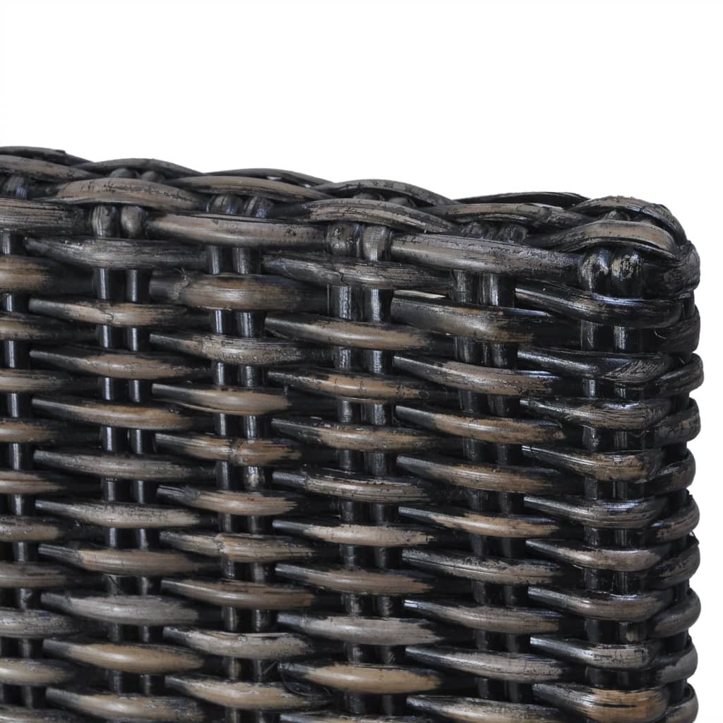 vidaXL Esszimmerstühle 2 Stk. Schwarz Kubu-Rattan und Mahagoniholz