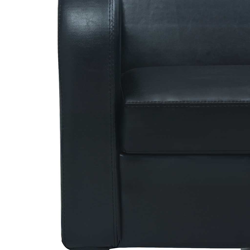 vidaXL 2-tlg. Sofa-Set Kunstleder Schwarz