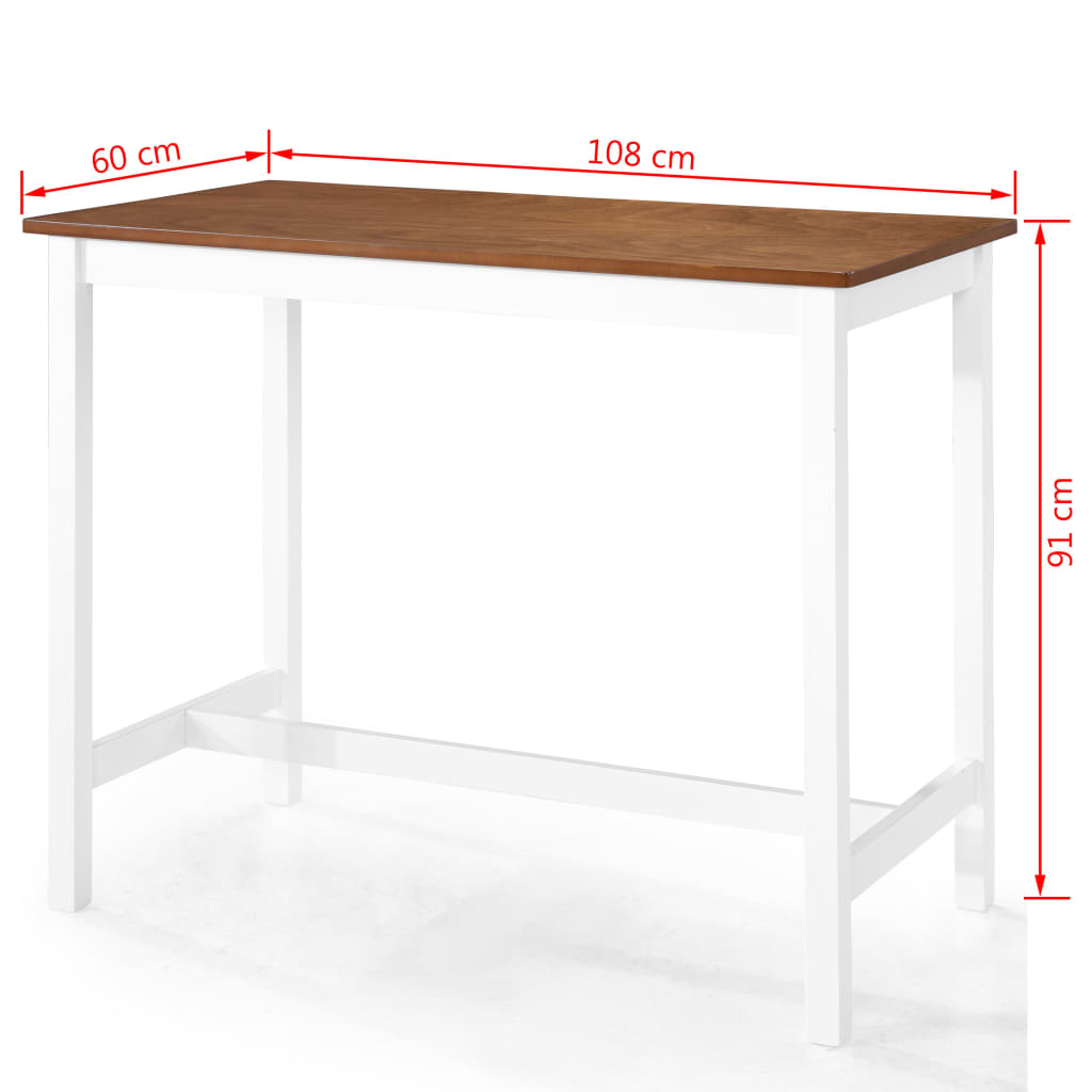 vidaXL Bartisch- und Hocker-Set 5-tlg. Massivholz