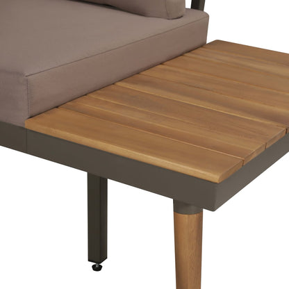 vidaXL Salon de jardin 4 pcs avec coussins en bois d'acacia massif marron