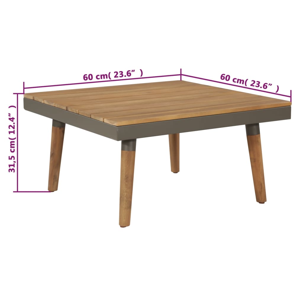 vidaXL Salon de jardin 4 pcs avec coussins en bois d'acacia massif marron