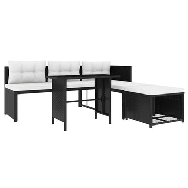 vidaXL Salon de jardin 4 pièces en résine tressée Noir