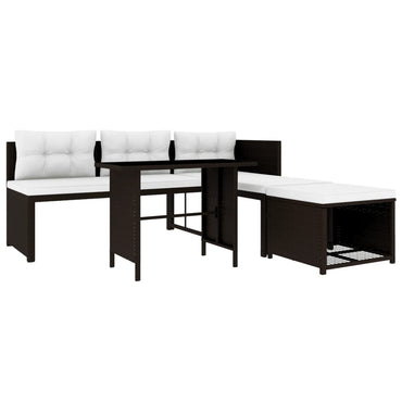 vidaXL Ensemble de meubles de jardin 4 pcs en résine tressée marron