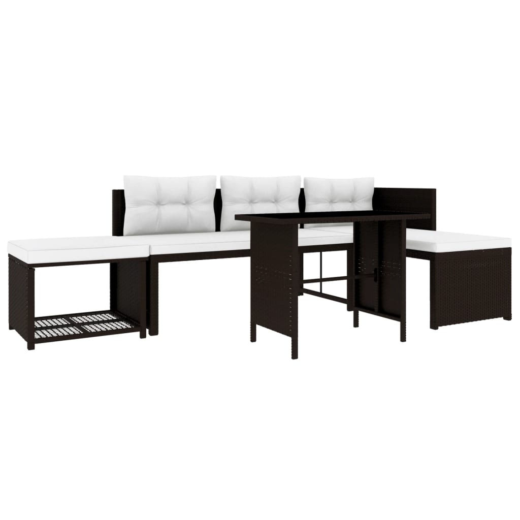 vidaXL 4-tlg. Garten-Lounge-Set Poly Rattan Braun