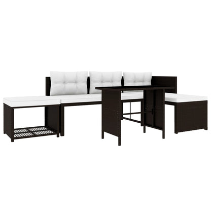 vidaXL 4-tlg. Garten-Lounge-Set Poly Rattan Braun