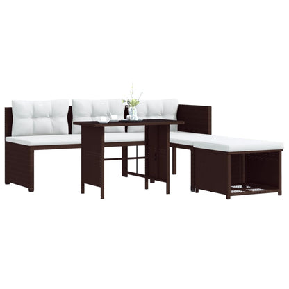 vidaXL 4-tlg. Garten-Lounge-Set Poly Rattan Braun
