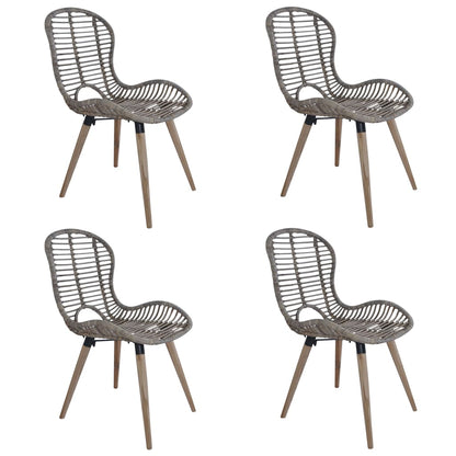 vidaXL Chaises de salle à manger 4 pcs Marron Rotin naturel