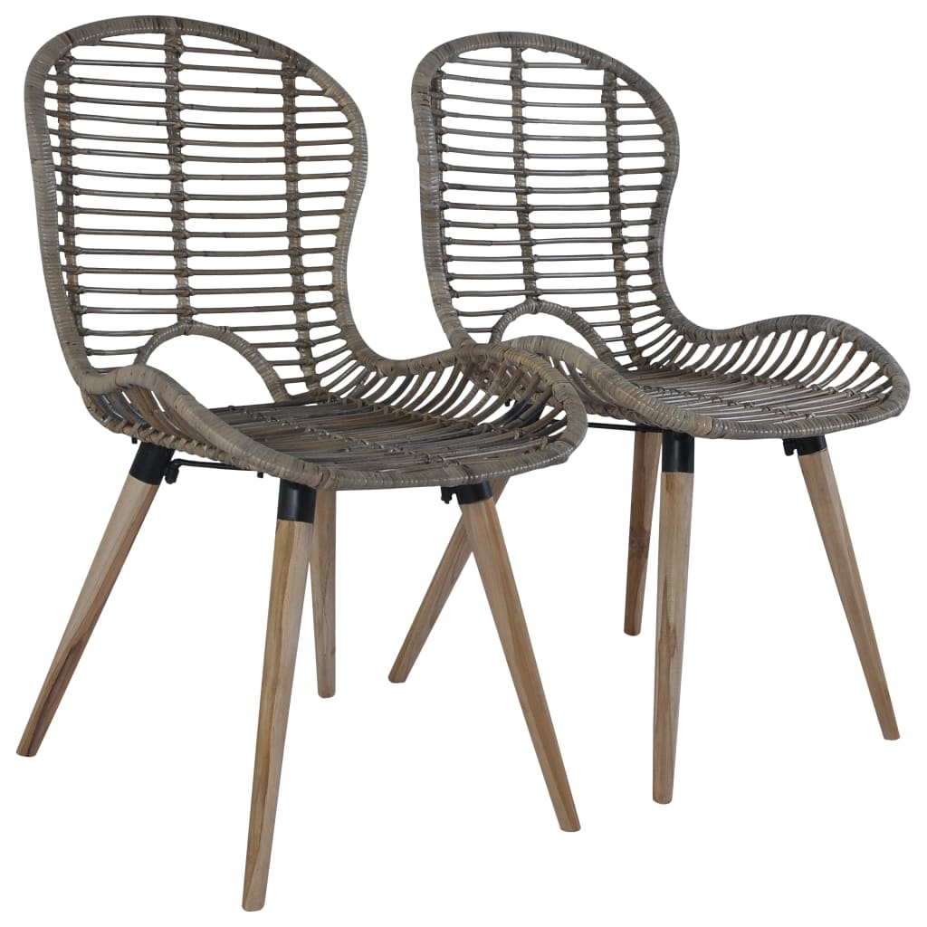 vidaXL Chaises de salle à manger 4 pcs Marron Rotin naturel