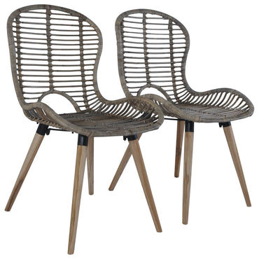 vidaXL Esszimmerstühle 4 Stk. Braun Natürliches Rattan