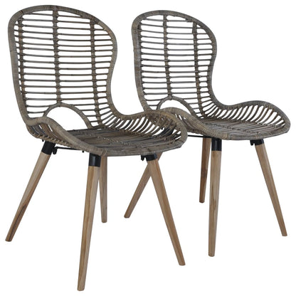 vidaXL Chaises de salle à manger 4 pcs Marron Rotin naturel