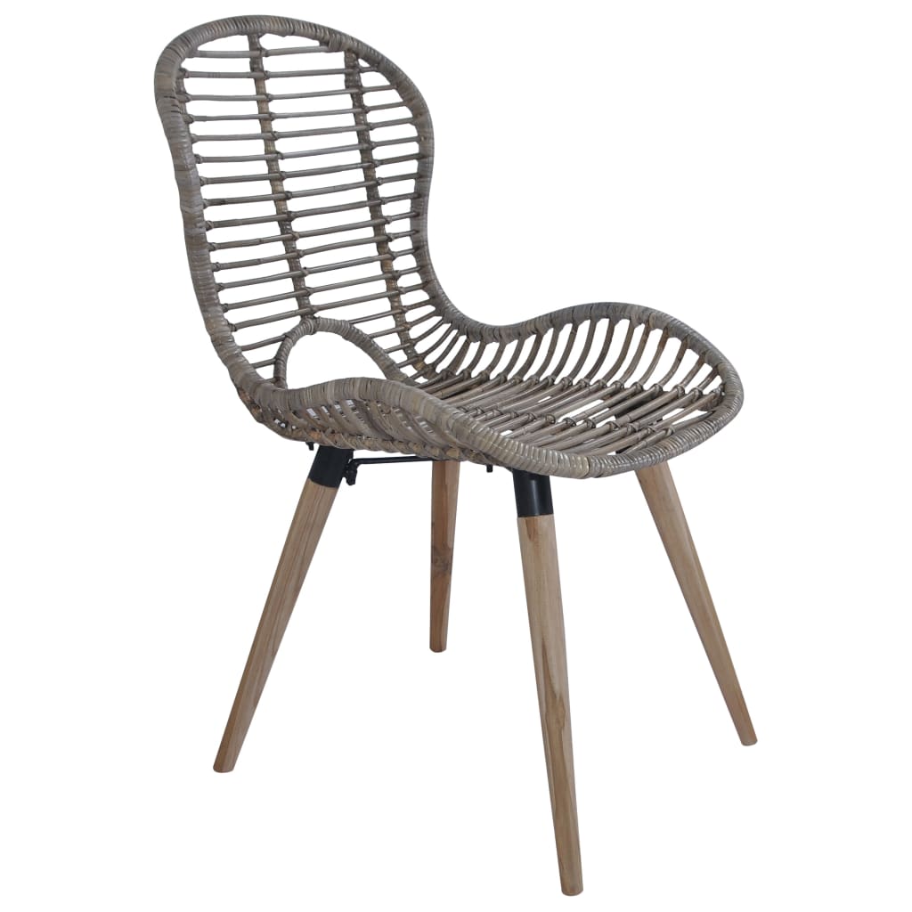 vidaXL Chaises de salle à manger 4 pcs Marron Rotin naturel