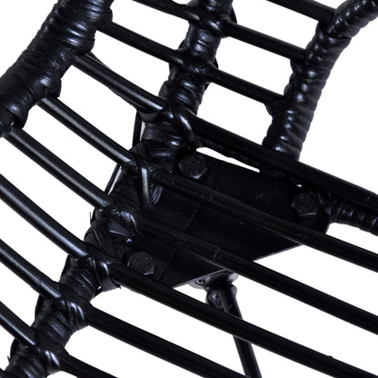 vidaXL Chaises de salle à manger 2 pcs Noir rotin naturel