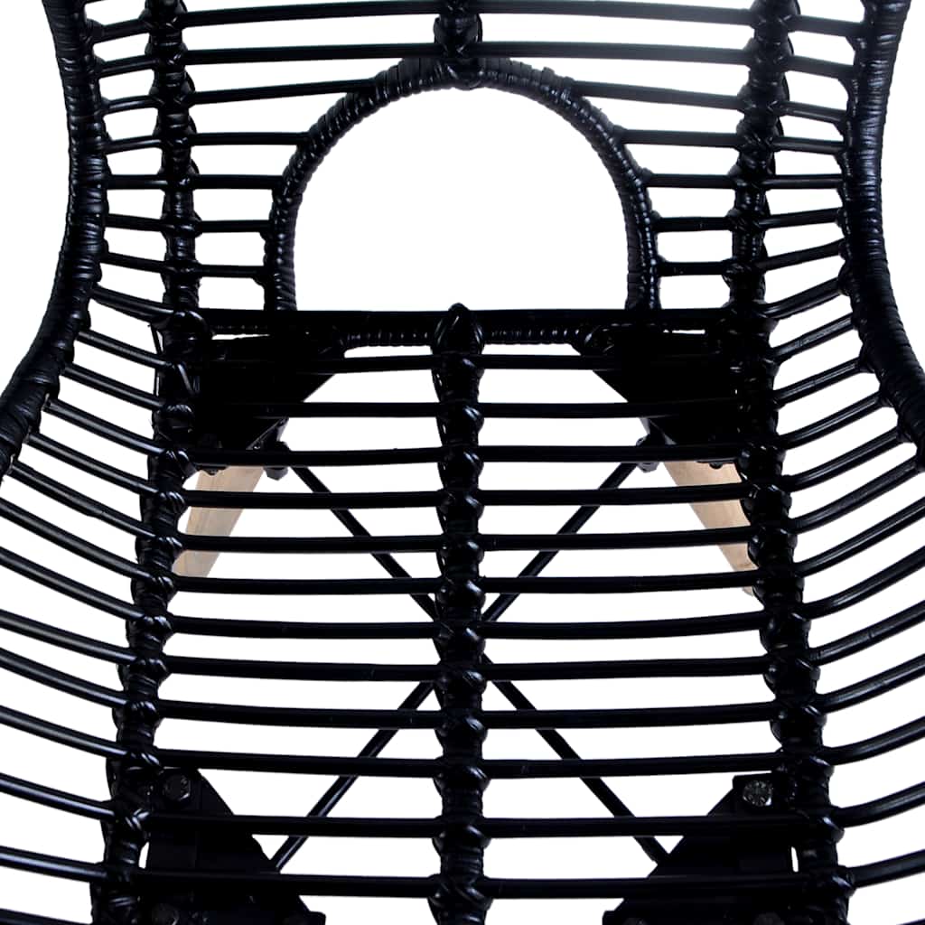 vidaXL Esszimmerstühle 4 Stk. Schwarz Natur Rattan