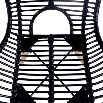 vidaXL Esszimmerstühle 4 Stk. Schwarz Natur Rattan
