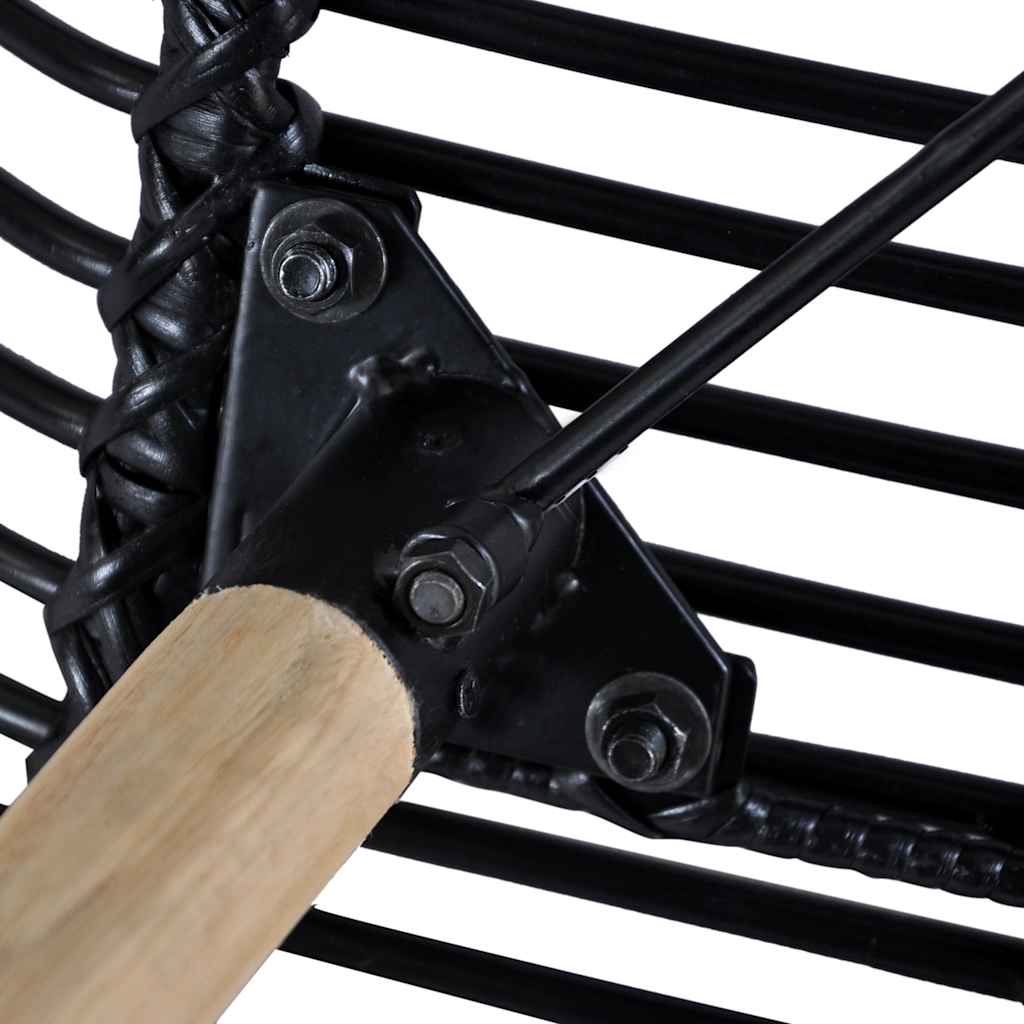 vidaXL Esszimmerstühle 4 Stk. Schwarz Natur Rattan