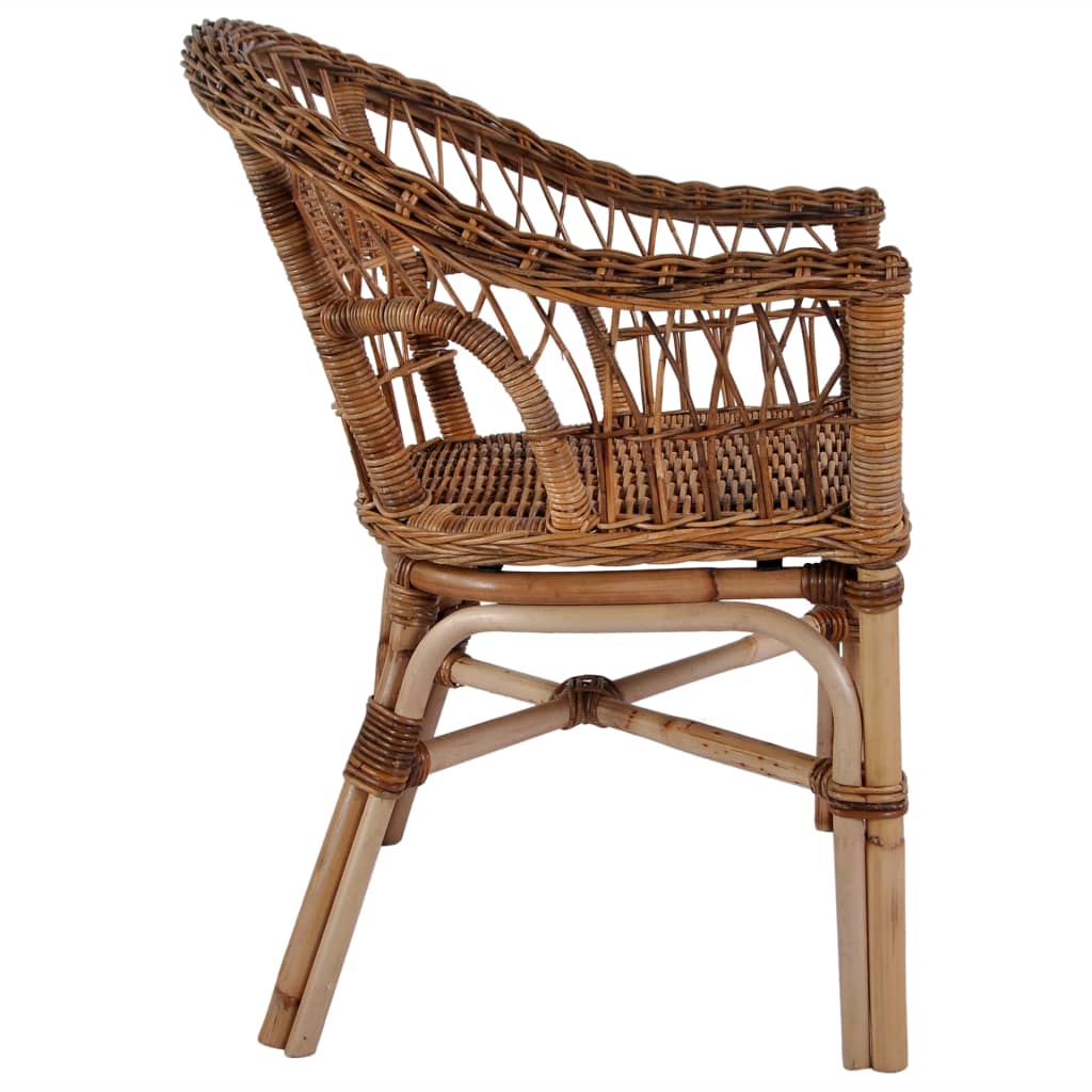 vidaXL Gartenstuhl Rattan Natur Braun