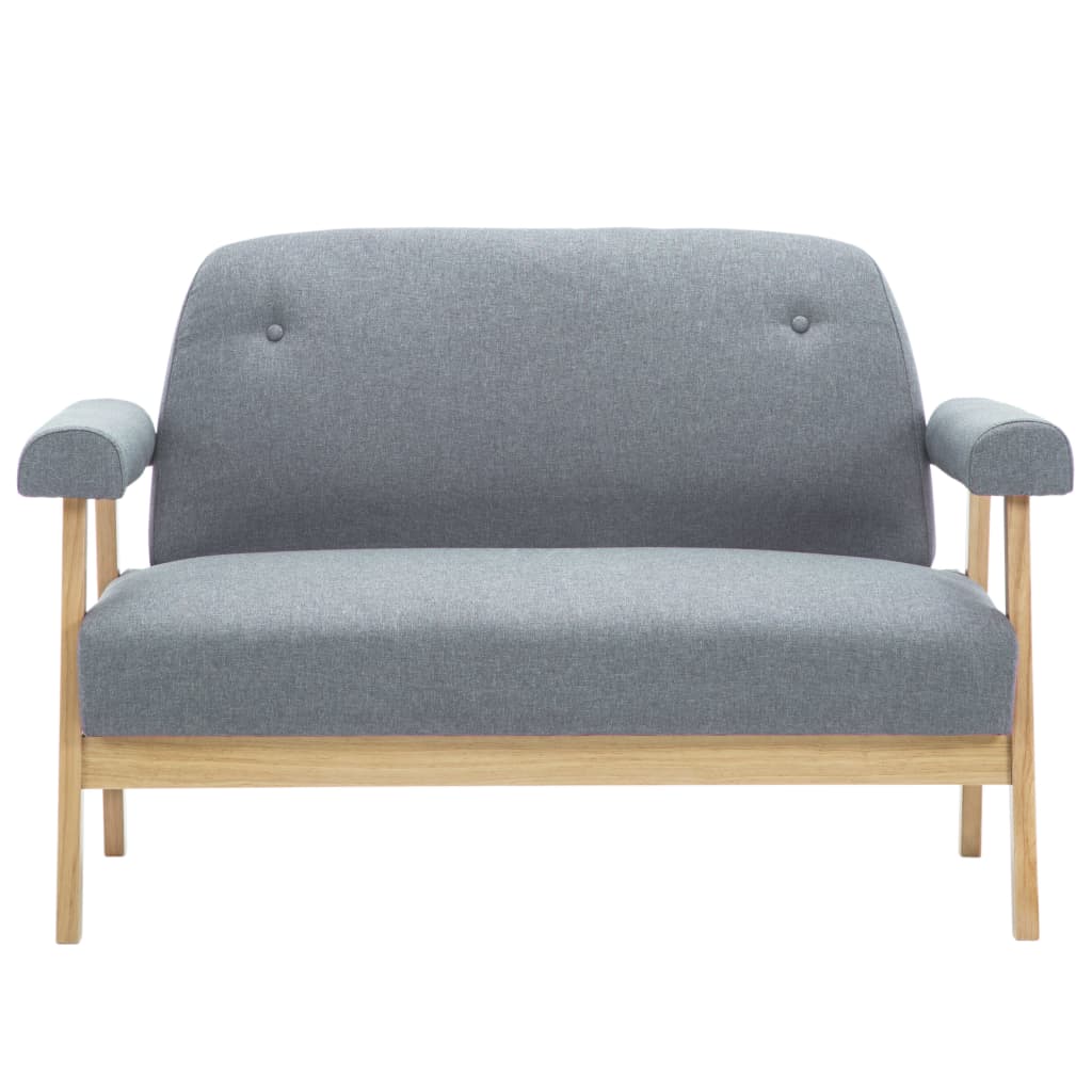 vidaXL 2-Sitzer-Sofa Stoff Hellgrau