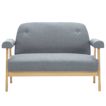 vidaXL 2-Sitzer-Sofa Stoff Hellgrau