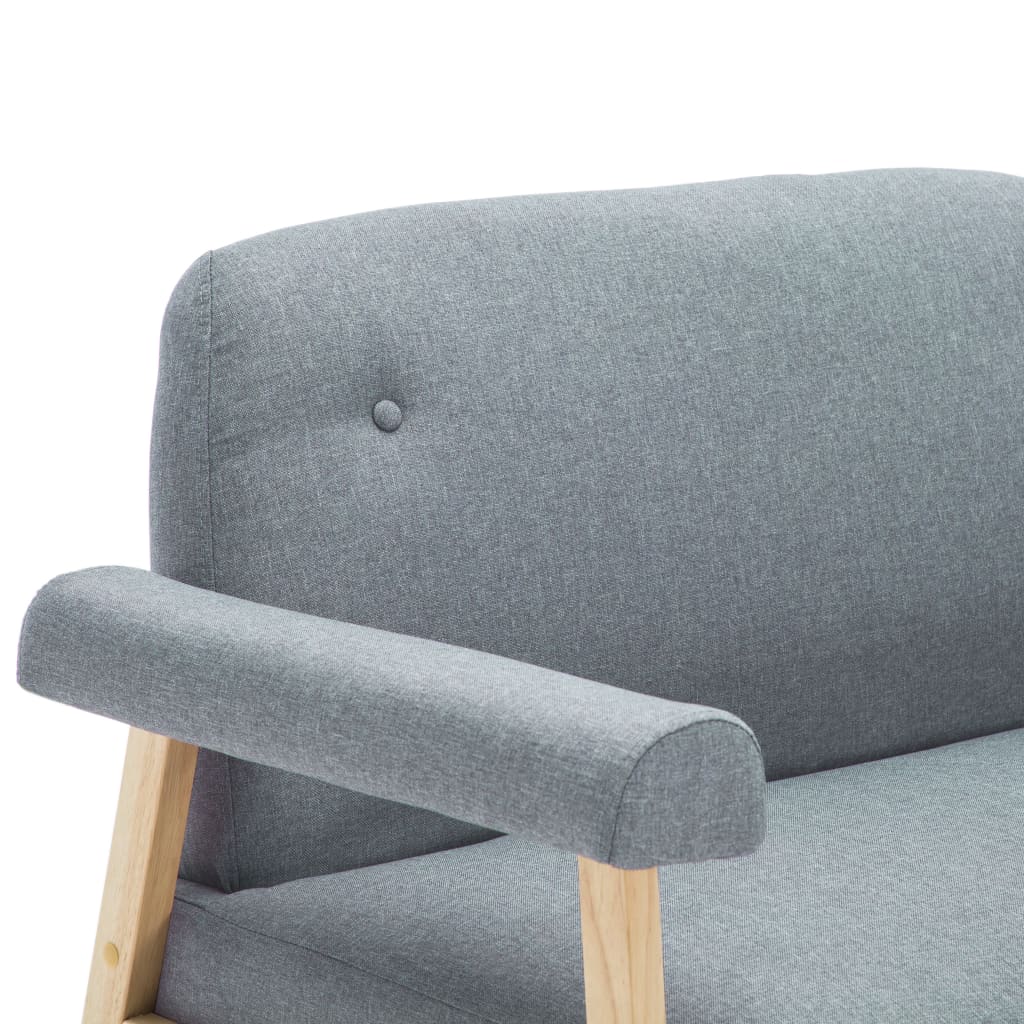 vidaXL 2-Sitzer-Sofa Stoff Hellgrau