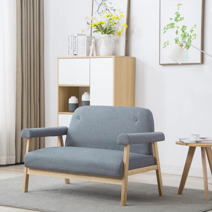 vidaXL 2-Sitzer-Sofa Stoff Hellgrau