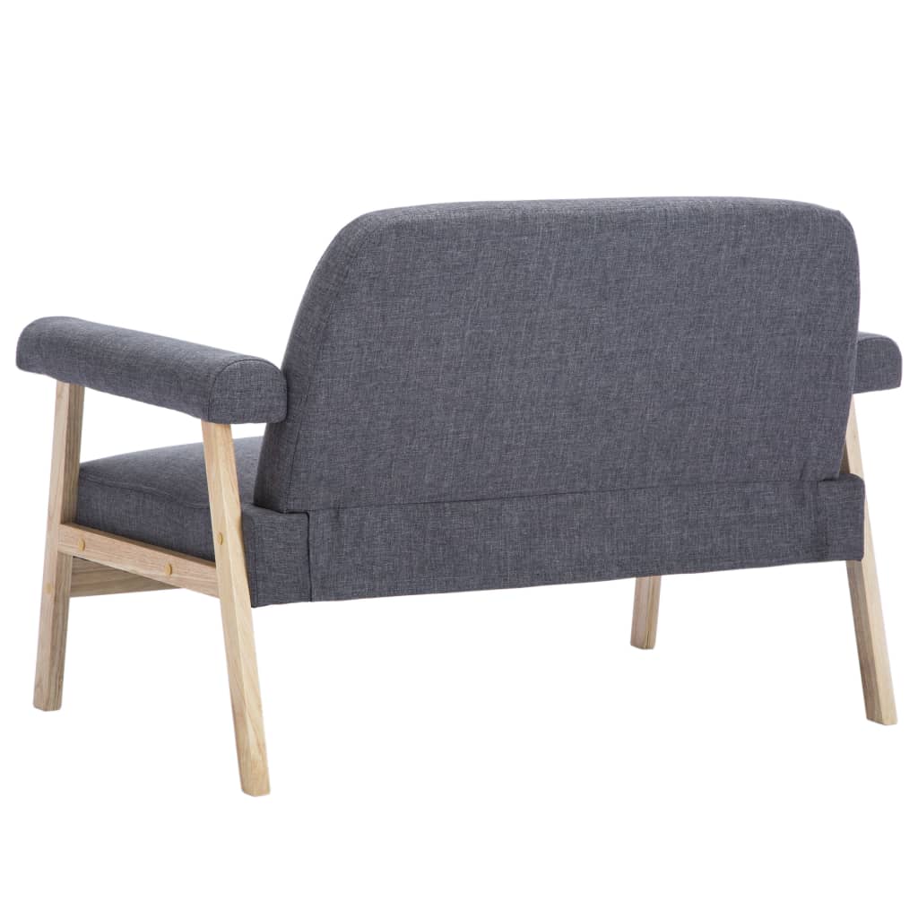 vidaXL 2-Sitzer-Sofa Stoff Dunkelgrau