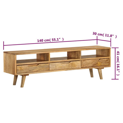 vidaXL TV-Schrank Massivholz Mango 140x30x41 cm