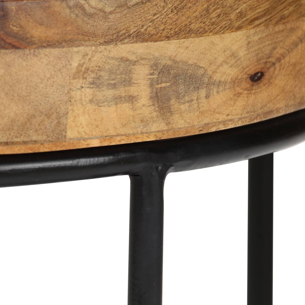 vidaXL Table basse bois de manguier massif et acier 50x40 cm