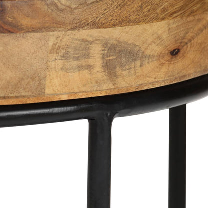 vidaXL Table basse bois de manguier massif et acier 50x40 cm
