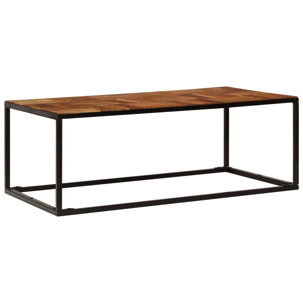 vidaXL Table basse 110x60x40 cm en bois d'acacia massif et acier