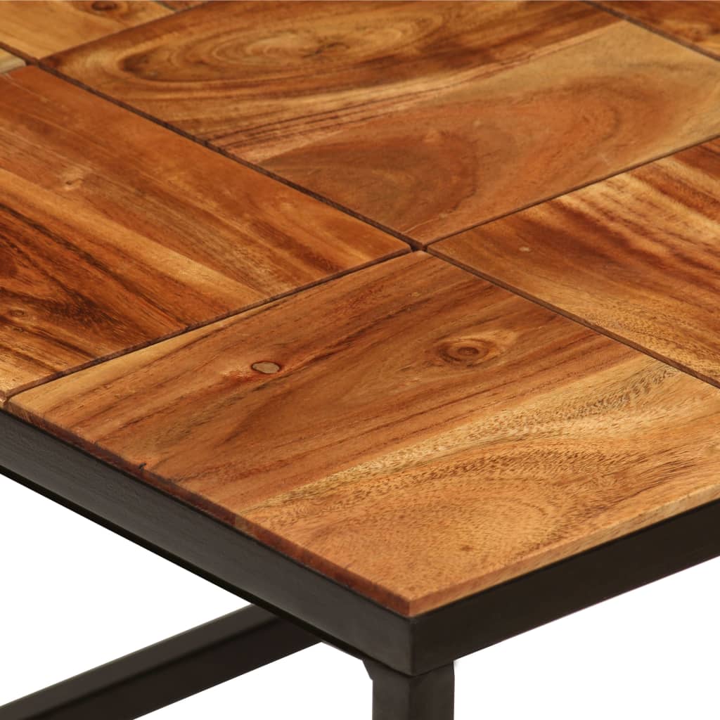 vidaXL Table basse 110x60x40 cm en bois d'acacia massif et acier