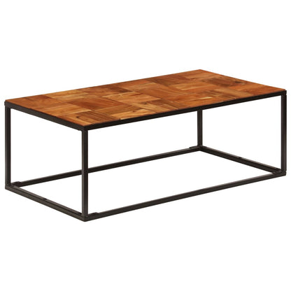 vidaXL Table basse 110x60x40 cm en bois d'acacia massif et acier