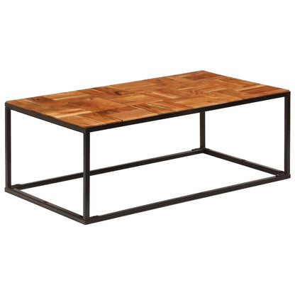 vidaXL Table basse 110x60x40 cm en bois d'acacia massif et acier