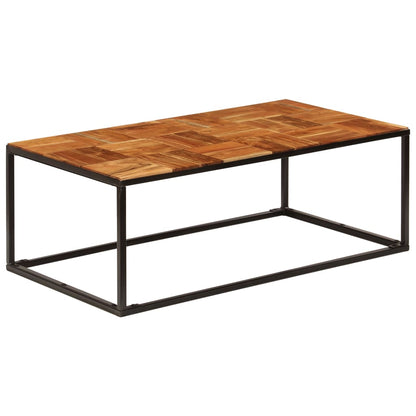 vidaXL Table basse 110x60x40 cm en bois d'acacia massif et acier