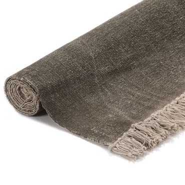vidaXL Tapis kelim en coton 160x230 cm Taupe