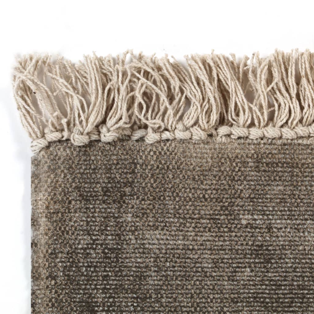vidaXL Kelim-Teppich Baumwolle 160x230 cm Taupe