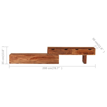 Meuble TV vidaXL 200x30x35 cm Bois d'acacia massif