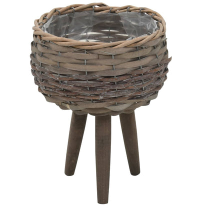 vidaXL Jardinières 3 pcs. Osier avec doublure en PE
