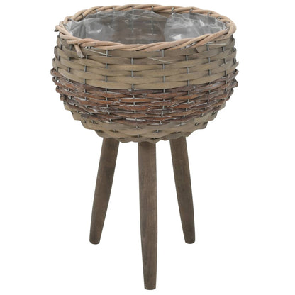 vidaXL Jardinières 3 pcs. Osier avec doublure en PE
