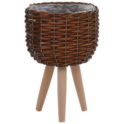 vidaXL Pots de fleurs 3 pcs en osier avec doublure en PE