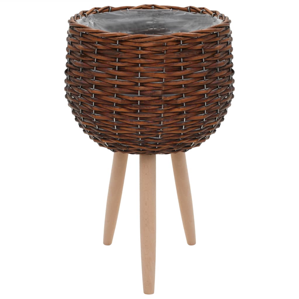 vidaXL Pots de fleurs 3 pcs en osier avec doublure en PE