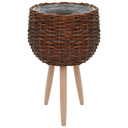 vidaXL Pots de fleurs 3 pcs en osier avec doublure en PE